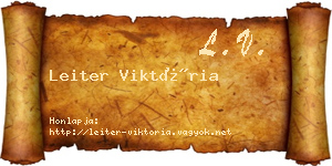 Leiter Viktória névjegykártya